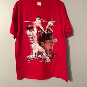 Vintage Mark McGwire Pursuit of 62 Baseball T-Shirt Size L MLB